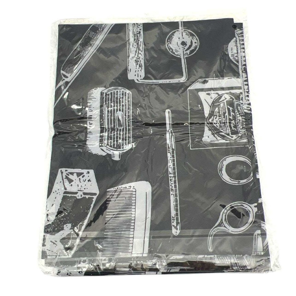 Vintage Barber Cape 2-pack Hair Salon Smock Black/White Barber Tools Pattern NIB